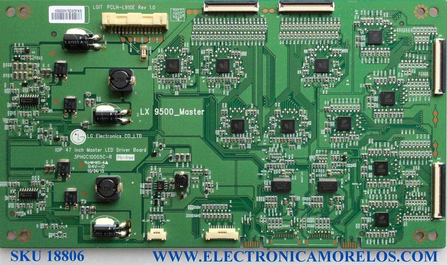 LED DRIVER / LG 3PHGC10005C-R / PCLH-L910E / REV 1.0 / LX 9500_MASTER / PANEL LX95M47T480V5 / MODELO 47LX9500